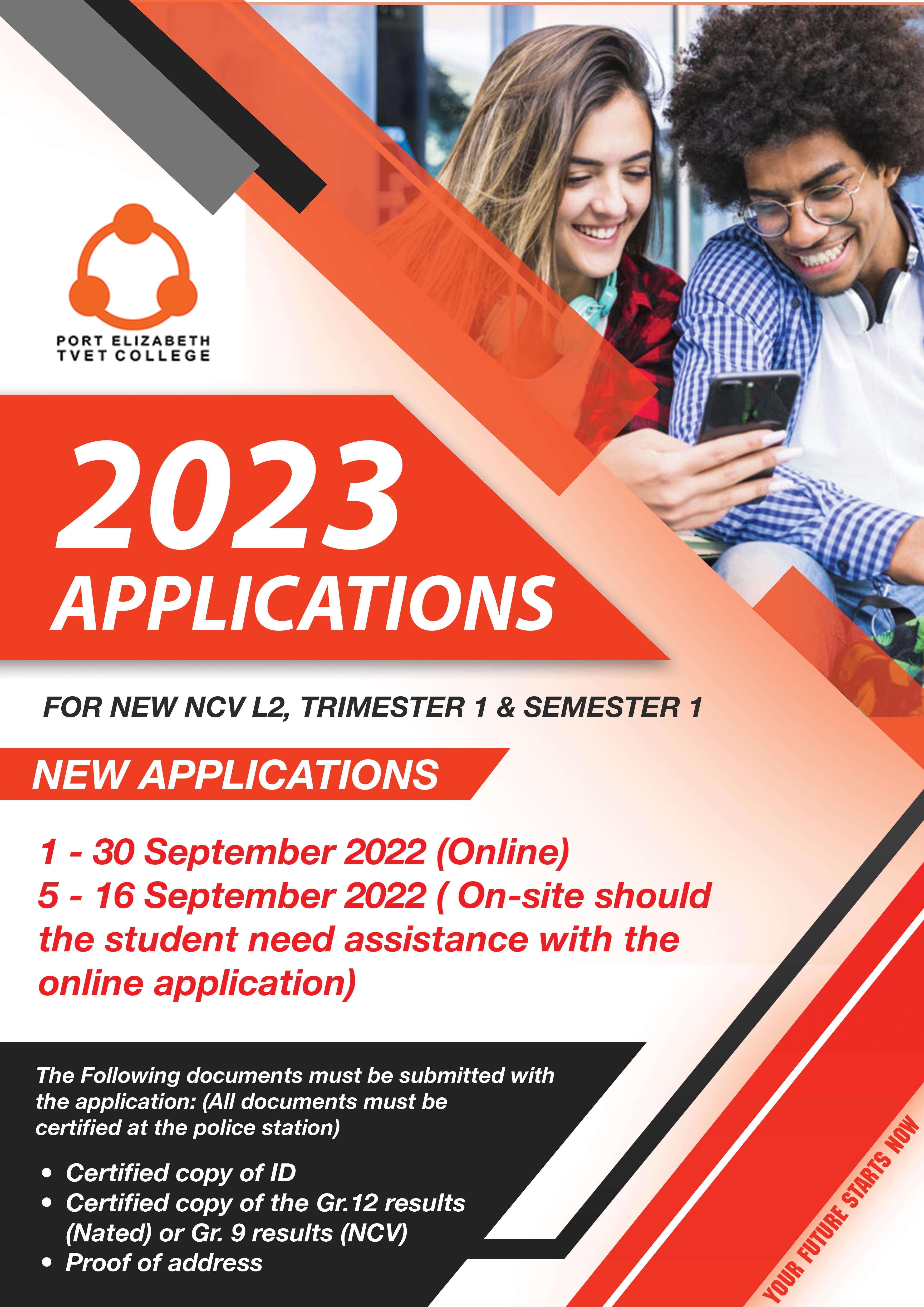 2023 Applications PE TVET College