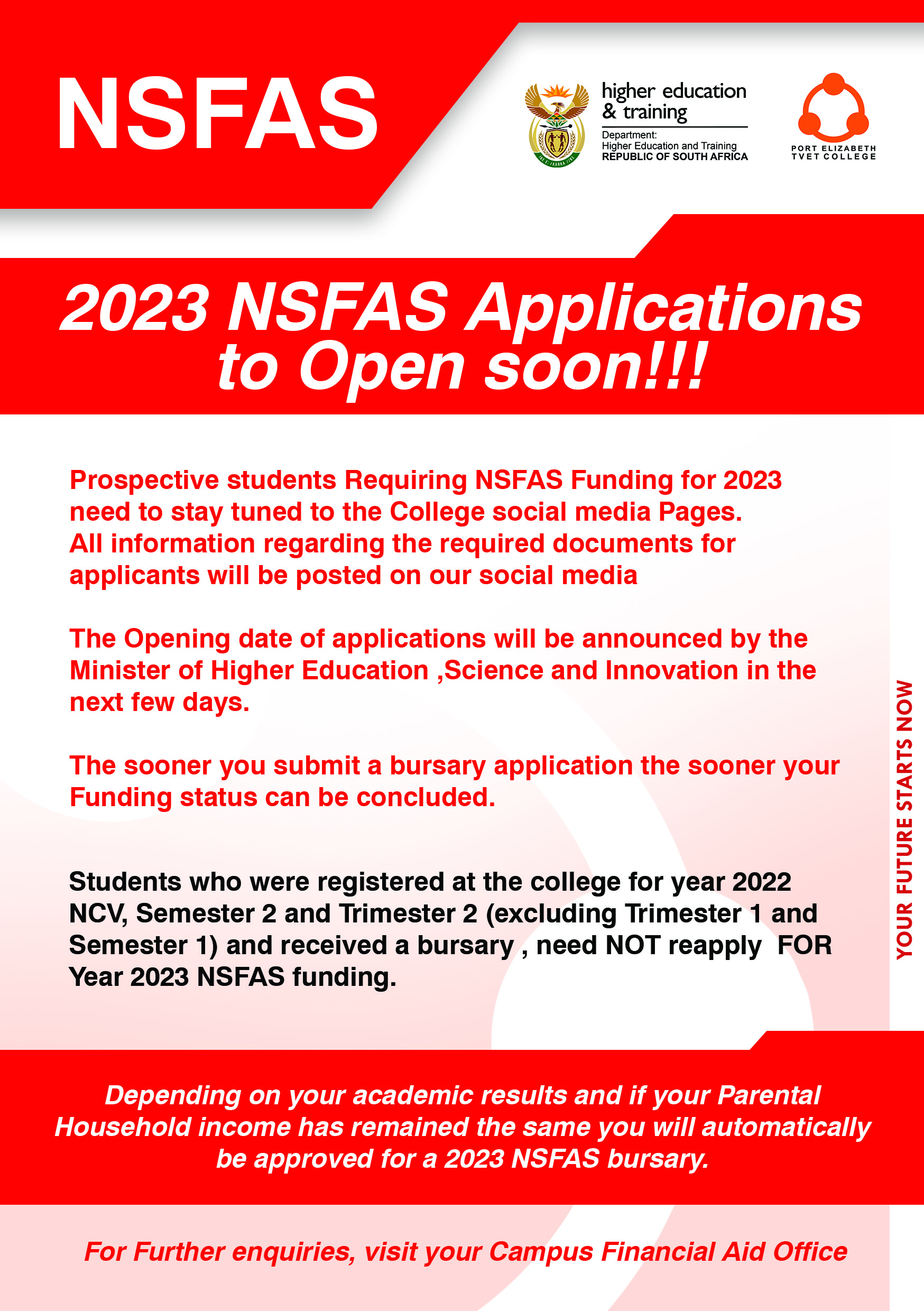2023 NSFAS Apllication PE TVET College